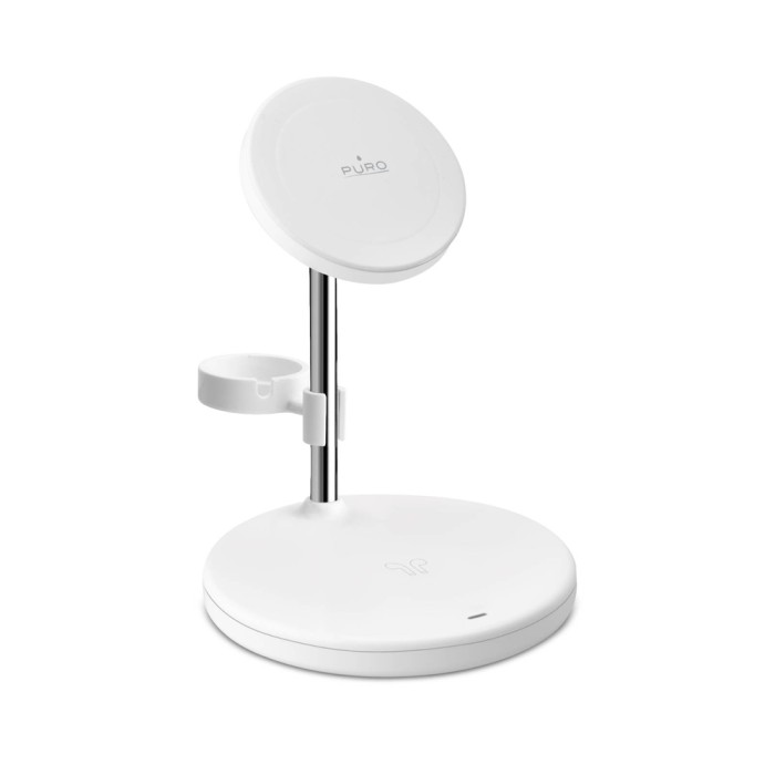 Puro Mag Station 3 in 1 Inductive Charger with Stand - White