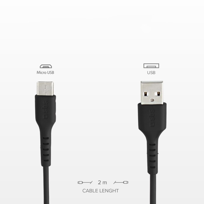 SBS TECABLEMICRO2K USB-A - Micro-USB Cable 2 m - Black