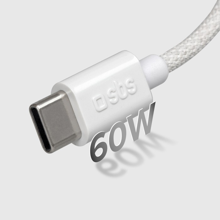 SBS TECABLETISSUETCCG USB-C - USB-C 1.5m 60W braided cable - gray
