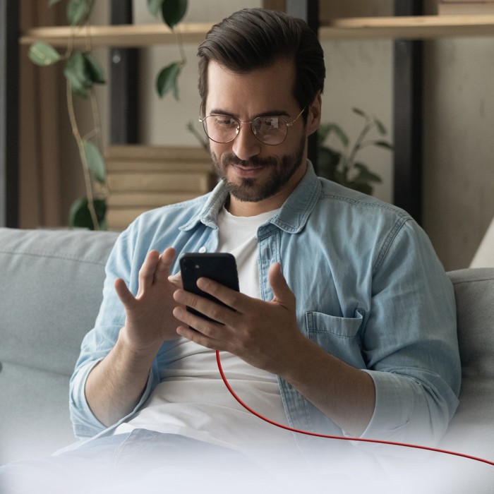 SBS TECABLETISSUETCCR USB-C - USB-C 1.5m 60W Braided Cable - Red
