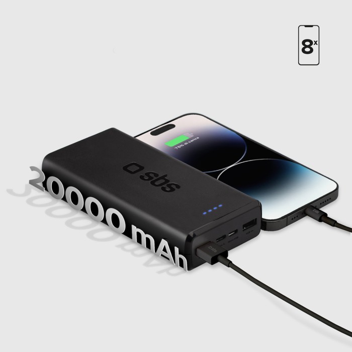 Powerbank Puro Fast 20000 mAh 2x USB-A + 1x USB-C - black
