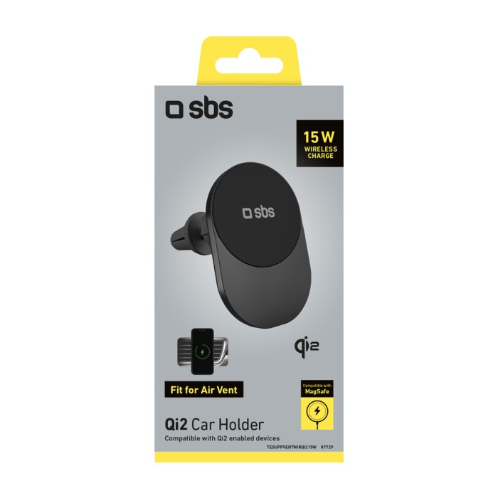 Qi2 Wireless Charger Holder SBS TESUPPVENTWIRQI215W Compatible with MagSafe - Black