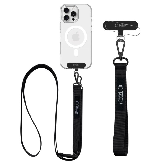 Tech-Protect C65 Rope Crossbody Leash - Black
