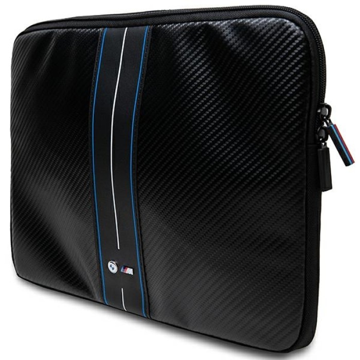 BMW Carbon &amp;amp; Blue Stripe sleeve for a 14" laptop - black