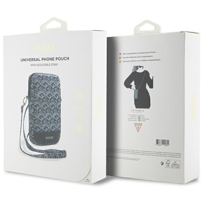 Guess Zip GCube Bottom Stripe phone bag - black
