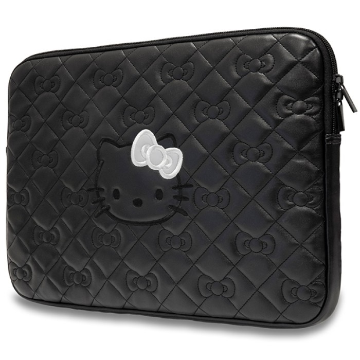 Hello Kitty Zip PU Quilted Bows case for a 14" laptop - black