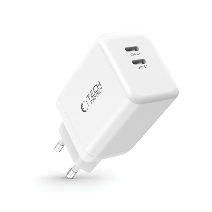 Tech-Protect NC45W-GAN 2-PORT PD45W Charger - White