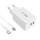 Tech-Protect NC45W-GAN 2-PORT PD45W Charger + TYPE-C CABLE - white