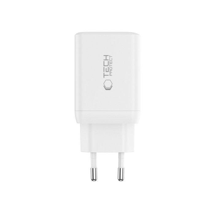 Tech-Protect NC45W-GAN 2-PORT PD45W Charger + TYPE-C CABLE - white