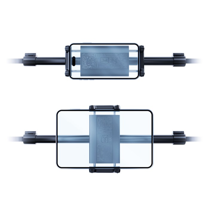 3mk Double Headrest Holder for a car for a tablet or phone on the headrests - black