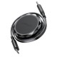 Acefast C13-03 USB-C - USB-C 60W Cable Retractable - Black