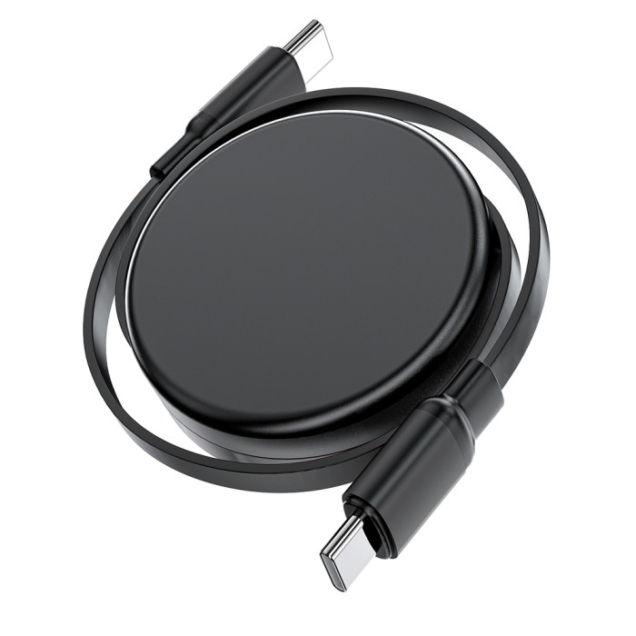 Acefast C13-03 USB-C - USB-C 60W Cable Retractable - Black