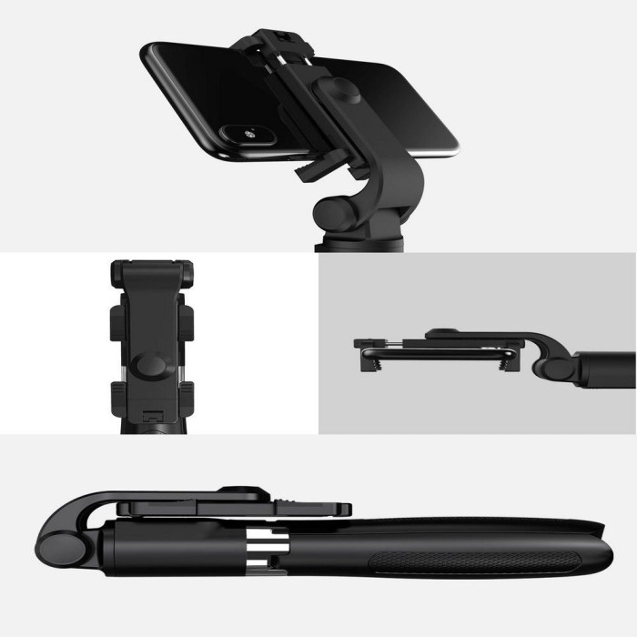 Tech-Protect L01S Bluetooth Selfie Stick with Tripod up to 70cm - Black