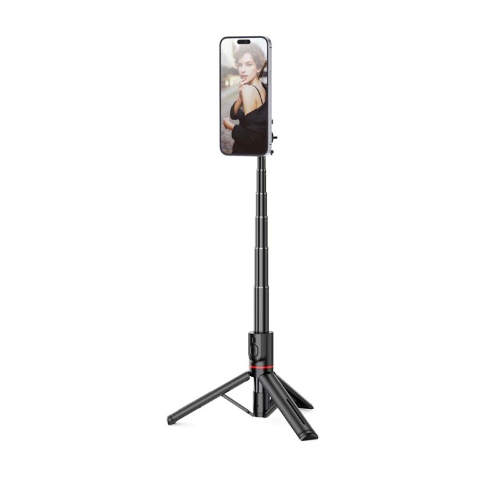 Tech-Protect L06S Bluetooth magnetic selfie stick with MagSafe, remote control, tripod up to 82cm and 360 head - black