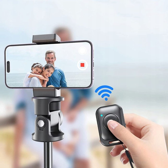 Tech-Protect L03S Bluetooth selfie stick with remote control, tripod up to 148cm and 180 head - white