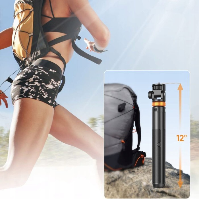 Tech-Protect L03S Bluetooth selfie stick with remote control, tripod up to 148cm and 180 head - white