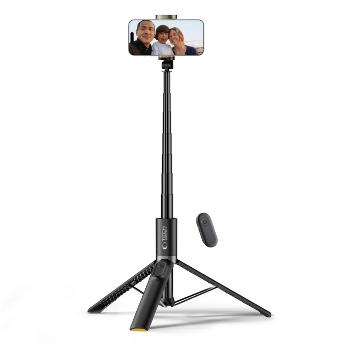 Tech-Protect L08S Bluetooth Selfie Stick with Remote Control, Tripod up to 141cm - Black