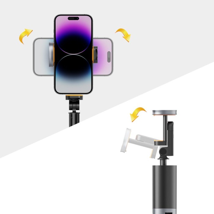 Tech-Protect L08S Bluetooth Selfie Stick with Remote Control, Tripod up to 141cm - Black