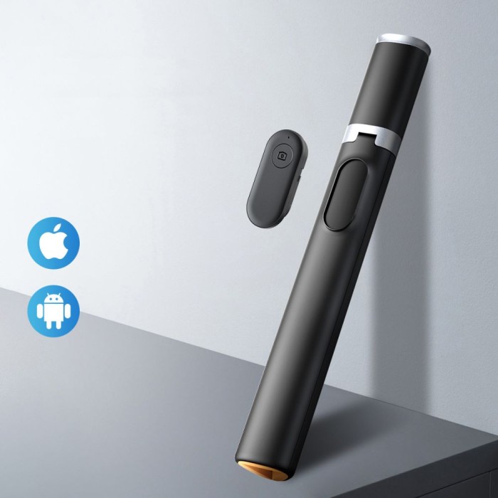 Tech-Protect L08S Bluetooth Selfie Stick with Remote Control, Tripod up to 141cm - Black