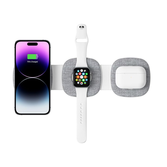Tech-Protect QI15W-A32 3-in-1 Inductive Charger with MagSafe for Smartphone / Apple Watch / AirPods - Gray