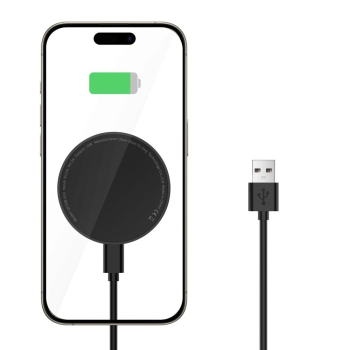 Tech-Protect QI15W-A33 Inductive Charger with MagSafe and Stand with USB-A / USB-C Cable - Black