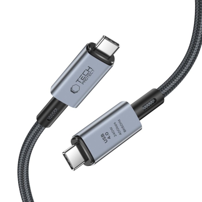 Tech-Protect UltraBoost Max USB-C 4.0 / USB-C 4.0 PD Cable 240W 8K 40Gbps 1m - Gray
