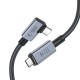 Tech-Protect UltraBoost Max L USB-C 4.0 (straight) / USB-C 4.0 (angled) PD 240W 8K 40Gbps 1.5m Cable - Gray
