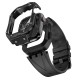Kingxbar CYF140 2in1 armored case for Apple Watch 9, 8, 7 (45 mm) made of stainless steel with a strap, black - OUTLET