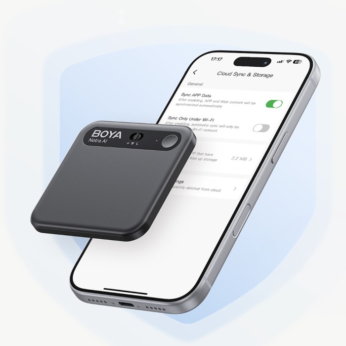 BOYA Notra Voice Recorder with AI Transcription - Black