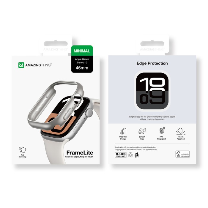 AmazingThing Minimal Case for Apple Watch 46mm – silver