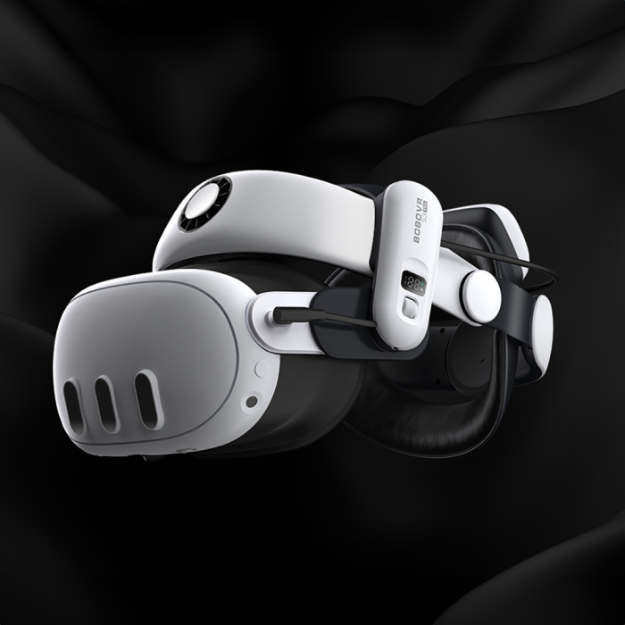 BoboVR S3 Pro Strap for Meta Quest 3 VR Headset + B100 External Battery - Black and White