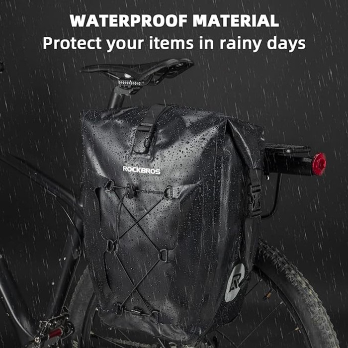 Rockbros 30140022001 waterproof bicycle bag for trunk - black