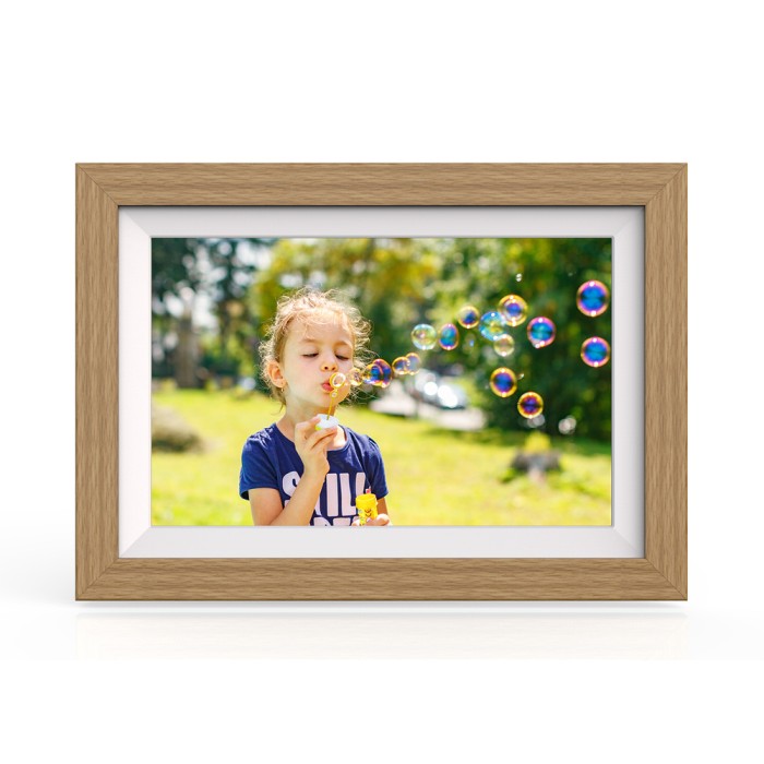 Wozinsky WRC-32 10.1" Digital Photo Frame with Frameo 32GB App - Light Brown