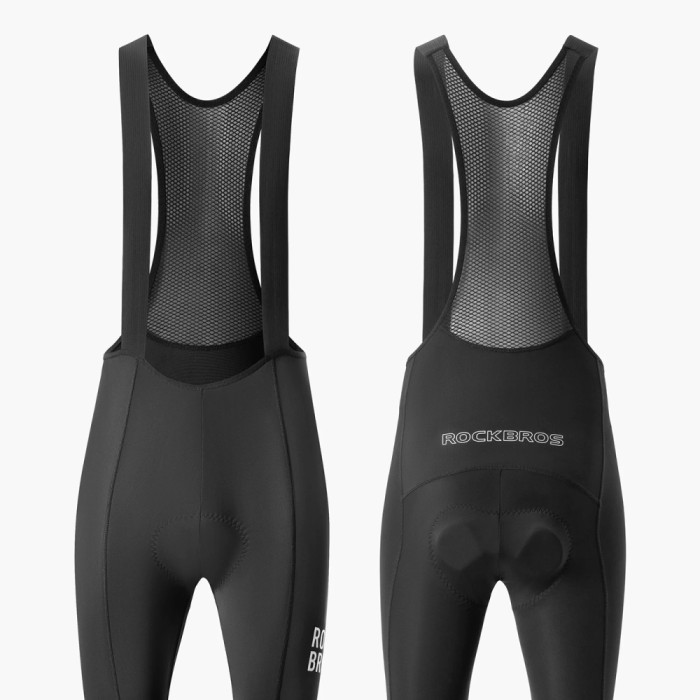 Rockbros 200021 Long Cycling Bib Shorts with Pad Size L - Black