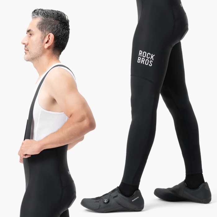 Rockbros 200021 Long Cycling Bib Shorts with Pad Size L - Black