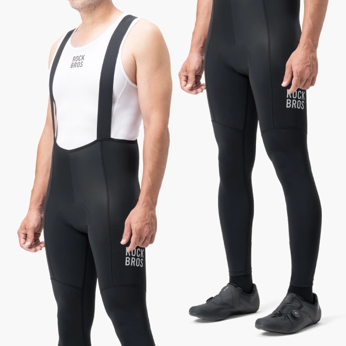 Rockbros 200021 Long Cycling Bib Shorts with Pad Size L - Black