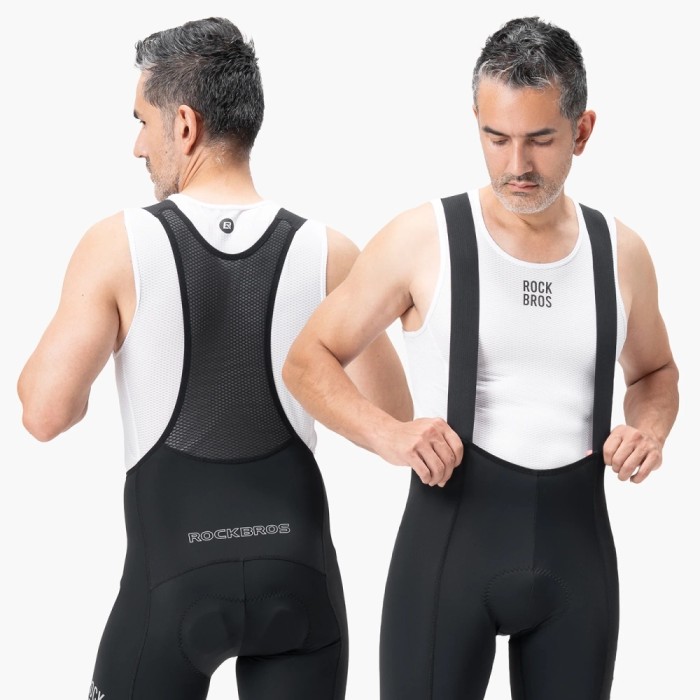 Rockbros 200021 Long Cycling Bib Shorts with Pad Size XL - Black