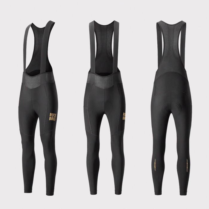 Rockbros YDCK012-1 Long Fleece Bib Tights with Pad Size S - Black