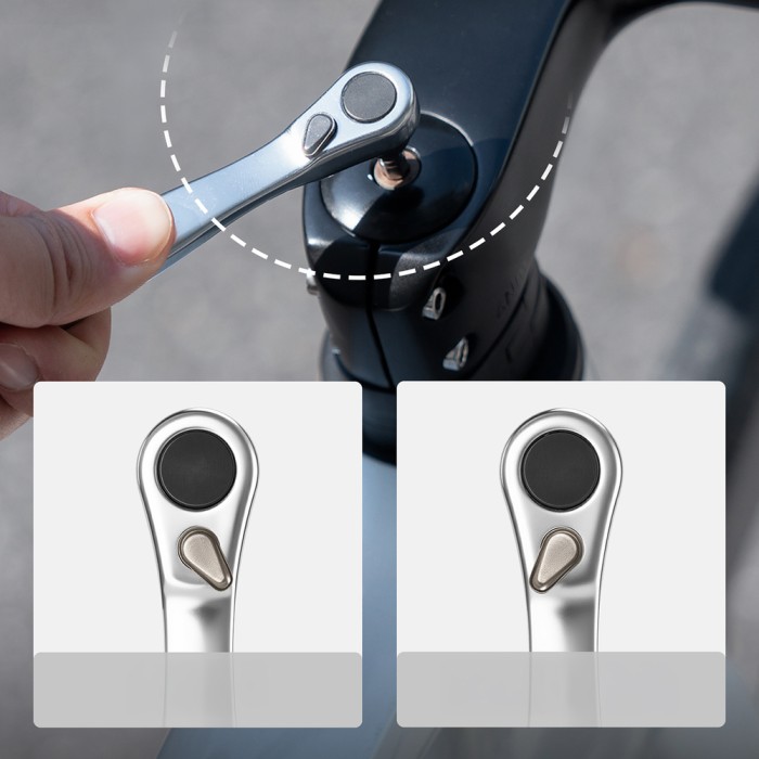 Rockbros Multitool Bike Tool Set with CO2 Pump and Ratchet Wrench - Black