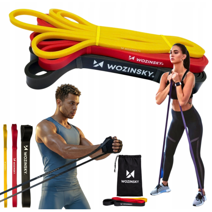 Wozinsky WGO-3 latex resistance bands - 3 pcs.