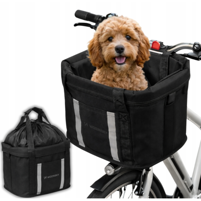 Wozinsky fabric bicycle basket large - black