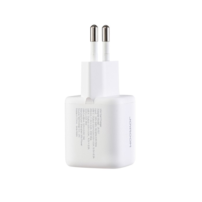 Joyroom JR-TG7 33W USB-A + USB-C Wall Charger with 60W USB-C to USB-C 1m Cable - White