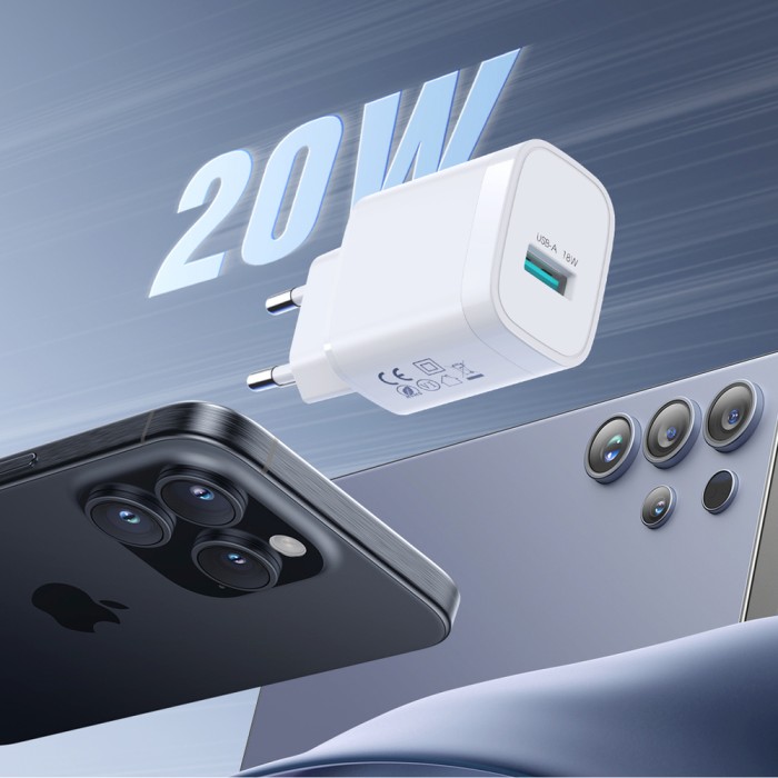Joyroom JR-TF4 18W USB-A Wall Charger - White