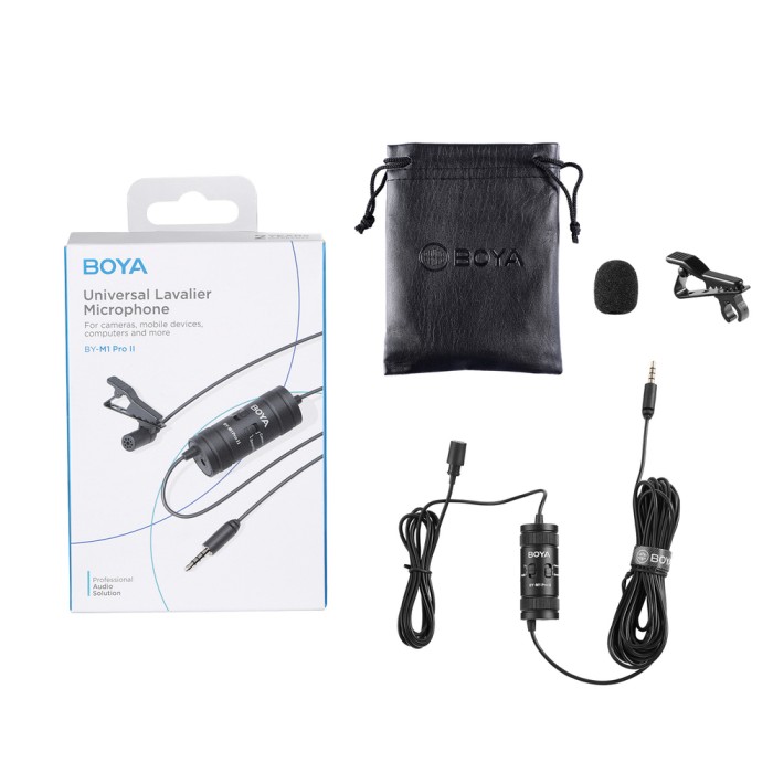 BOYA BY-M1 Pro II Wired Lavalier Microphone - Black