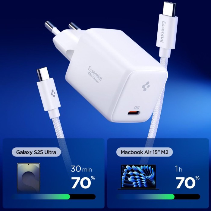 Spigen EE451EU Essential USB-C 45W Wall Charger - White