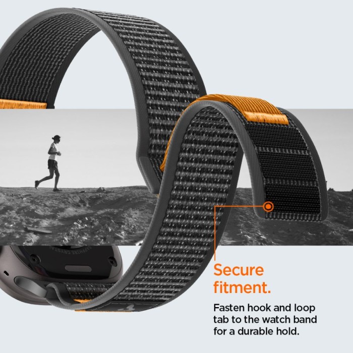 Spigen Athlex Air 2 Strap for Apple Watch (44 / 45 / 46 / 49 mm) - Black and Orange