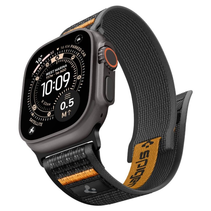 Spigen Athlex Air 2 Strap for Apple Watch (44 / 45 / 46 / 49 mm) - Black and Orange