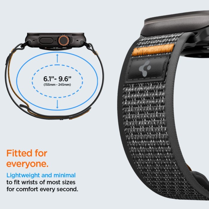 Spigen Athlex Air 2 Strap for Apple Watch (44 / 45 / 46 / 49 mm) - Black and Orange