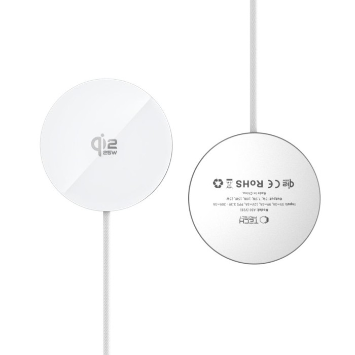 Tech-Protect A50 MagSafe 25W QI2.2 Wireless Charger - White