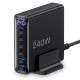 Tech-Protect DC240W-GaN Charging Station 6 Ports 4 x USB-C 2 x USB-A 240W QC3.0 - Black